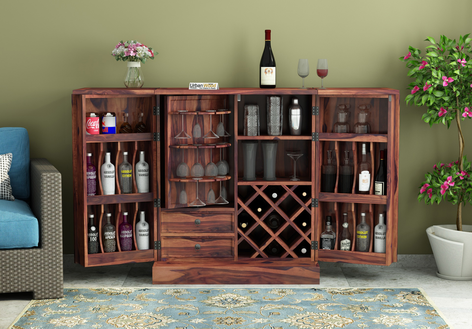 Buy Bar (Teak Finish) Online in India UrbanWood